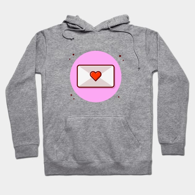 Evenlope With Love Cartoon Vector Icon Illustration Hoodie by Catalyst Labs